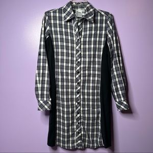 Finley Casey Black & White Check Combo Shirt Dress